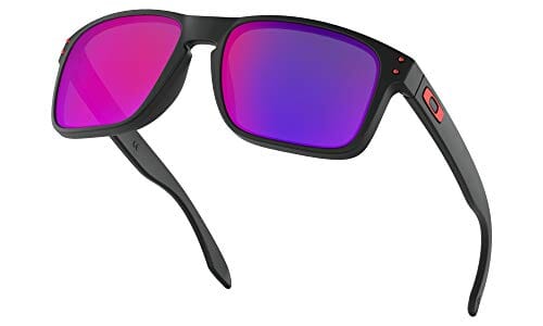 Oakley Holbrook Sunglasses (Matte Black Frame, Positive Red Iridium Lens) with Lens Cleaning Kit and Country Flag Microbag Shoes Oakley 