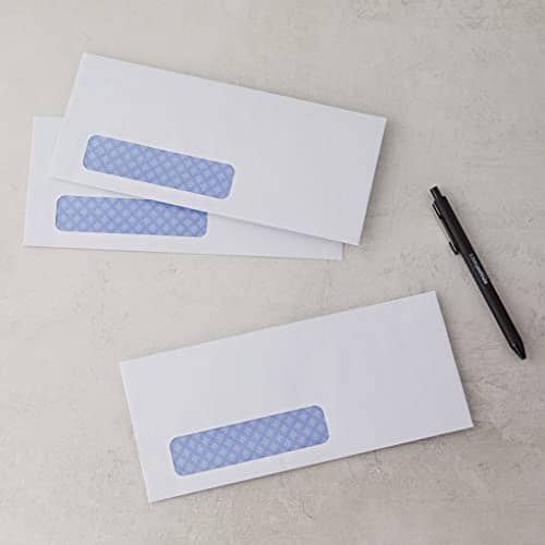 Amazon Basics #10 Security-Tinted Self-Seal Business Envelopes with Left Window, Peel & Seal Closure - 500-Pack, White Office Product Amazon Basics 
