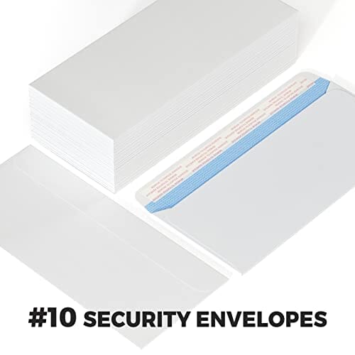 CREGEAR #10 Envelopes Self Seal Security Tinted Envelopes for Privacy & Business, Peel and Seal, NO Window, Letter Size 4-1/8 x 9-1/2 Inches, 24 LB, 50 Ct, White Office Product CREGEAR 