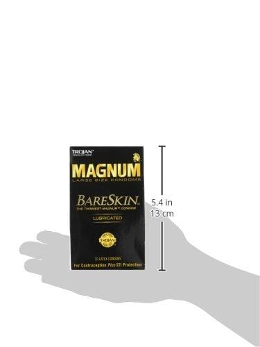 Trojan Magnum Bareskin Lubricated Condoms, 10 Count Condom Trojan 