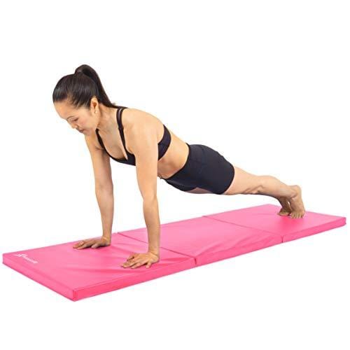 ProsourceFit Tri-Fold Folding Exercise Mat - Pink Sports ProsourceFit 