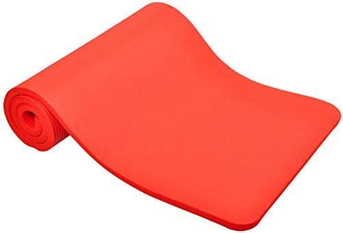 BalanceFrom GoCloud All-Purpose 1-Inch Extra Thick High Density Anti-Tear Exercise Yoga Mat with Carrying Strap (Red) Sports BalanceFrom 