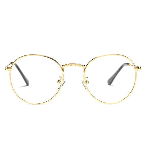 Pro Acme Classic Round Metal Clear Lens Glasses Frame Unisex Circle Eyeglasses (Gold) Shoes Pro Acme 