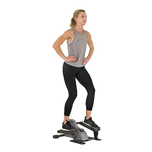 Sunny Health & Fitness Portable Stand Up Elliptical - SF-E3908, Gray Sports Sunny Health & Fitness 
