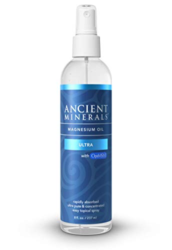 Ancient Minerals Magnesium Oil Ultra Spray with OptiMSM - Pure Genuine Zechstein Magnesium Chloride Supplement with MSM - Best Topical Skin Application for Dermal Absorption (8oz) Supplement Ancient Minerals 