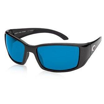 Costa Del Mar Sunglasses BLACKFIN Matte Black Polarized Blue Mirror 580 Glass Sunglasses Costa Del Mar 
