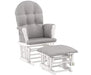Windsor Glider and Ottoman, White with Gray Cushion Baby Product Angel Line 