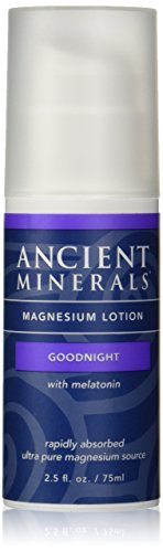 Ancient Minerals Goodnight Magnesium Lotion with Melatonin and OptiMSM - Night Cream of Topical Nighttime Moisturizing Lotion formulated for Bedtime Absorption (2.5oz) Supplement Ancient Minerals 