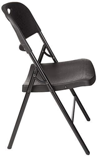 AmazonBasics Folding Plastic Chair, 350-Pound Capacity, Black, 6-Pack Furniture AmazonBasics 