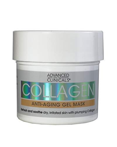 Advanced Clinicals Collagen Anti-Aging Gel Mask with Coconut Oil and Rosewater. Plumping mask for wrinkles, fine lines. Supersize 5.5oz (5.5oz) Skin Care Advanced Clinicals 