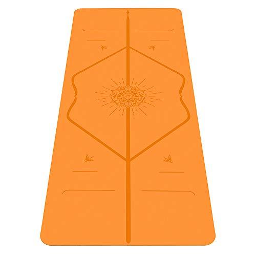 Liforme Happiness Yoga Mat - The World's Best Eco-Friendly, Non Slip Yoga Mat with The Patented Alignment Marker System - Biodegradable and Natural Rubber Yoga Mat - Happiness Orange Special Edition Sports Liforme 