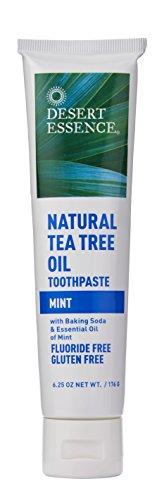 Desert Essence Natural Tea Tree Oil Toothpaste with Baking Soda and Essential Oil of Mint - 6.25 oz Toothpaste Desert Essence 
