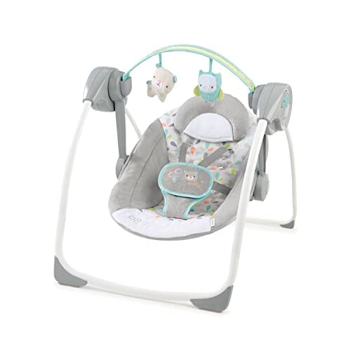 Ingenuity Comfort 2 Go Compact Portable 6-Speed Baby Swing with Music, Folds for Easy Travel - Fanciful Forest, 0-9 Months Lawn & Patio Ingenuity 