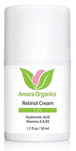 Amara Organics Retinol Cream for Face 2.5% with Hyaluronic Acid & Vitamins E & B5, 1.7 fl. oz. Skin Care Amara Organics 