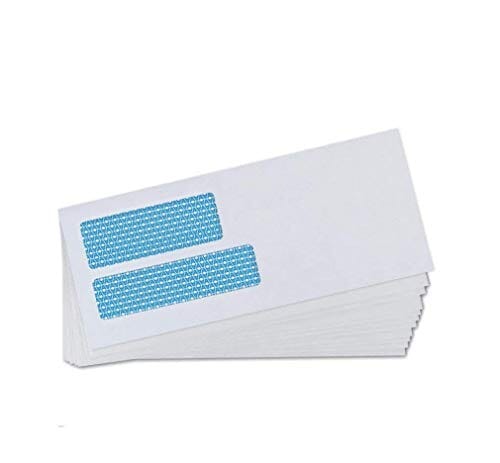 500#10 Double Window SELF Seal Security Envelopes - for Invoices, Statements & Documents, Security Tinted - EnveGuard, Size 4-1/8 x 9-1/2 -White - 24 LB - 500 Count (30001) Office Product Aimoh 