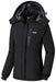 Wantdo Women's Detachable Hood Waterproof Fleece Lined Parka Windproof Ski Jacket Black US Medium Ski Wantdo 