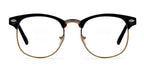 Outray Vintage Retro Classic Half Frame Horn Rimmed Clear Lens Glasses for Men Women 2135c1 Black/Gold Shoes Outray 