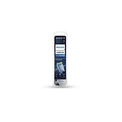 Philips Sonicare Premium Plaque Control replacement toothbrush heads, HX9044/95, Smart recognition, Black 4-pk Brush Head Philips Sonicare 