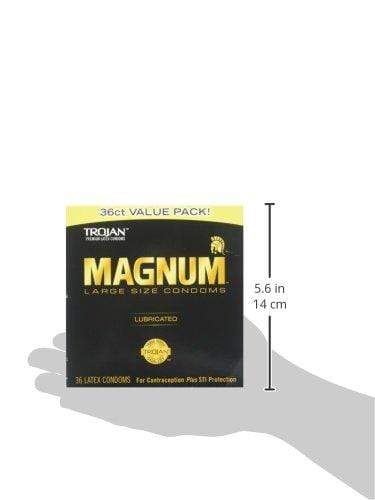 TROJAN Magnum Lubricated Latex Large Size Condoms, 36 ea Condom Trojan 
