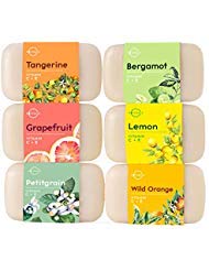O Naturals 6 Piece Citrus Vitamin C & E Bar Soap Collection, Made with Organic Coconut & Olive Oil. Vegan, Triple Milled, Fresh Citrus Scents. Face, Hand & Body Wash. Gift Set. For Women & Men. 4 oz. Skin Care O Naturals 