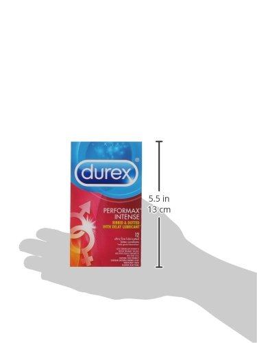 Durex Condom Performax Intense Natural Latex Condoms, 12 Count - Ultra Fine, ribbed, dotted with delay lubricant Condom Durex 