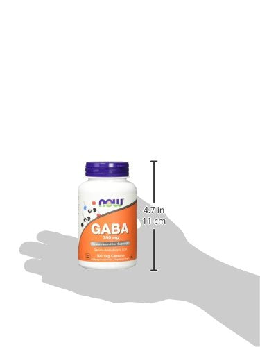 NOW GABA 750 mg,100 Veg Capsules Supplement NOW Foods 