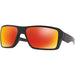 Oakley Men's Double Edge Polarized Iridium Rectangular Sunglasses, Matte Black/Prizm Ruby Polarized, 66.02 mm Sunglasses for Men Oakley 