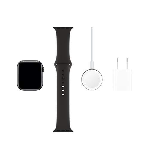 Apple Watch Series 5 (GPS, 44mm) - Space Gray Aluminum Case with Black Sport Band Wireless Apple 