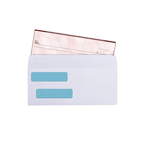 500#8 Double Window Self Seal Security Envelopes - for Business Checks, QuickBooks & Quicken Checks, Size 3 5/8 x 8 11/16 Inches - Checks Fit Perfectly - Not for Invoices, 500 Count (30180) Office Product Aimoh 