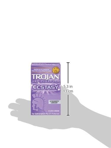 Trojan Her Pleasure Ecstasy Ultrasmooth Lubricant,10-count Condom Trojan 
