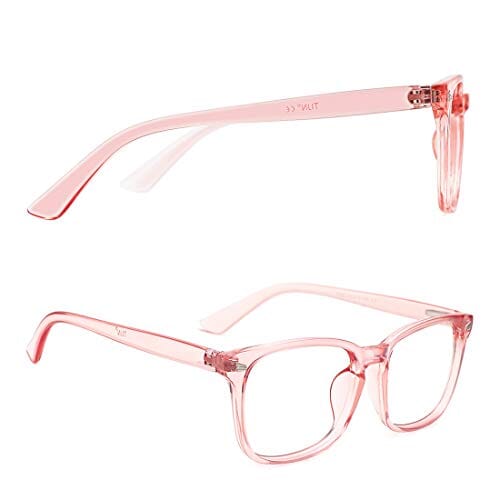 TIJN Blue Light Blocking Glasses Square Nerd Eyeglasses Frame Anti Blue Ray Computer Game Glasses (Pink) Shoes TIJN 