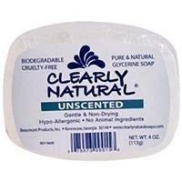 Glycerine Bar Soap - Unscented, 4 oz ( Pack of 2) Natural Soap Clearly Natural 