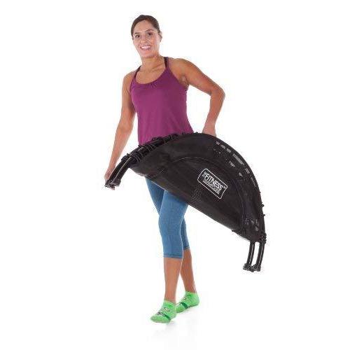 JumpSport 230F | Folding Fitness Trampoline, In-Home Rebounder | Easy Transport | No-Wobble Folding Hinge | Low Impact Workout | Top Rated for Quality & Durability | Music Workout Video Incl. Fitness Trampoline JumpSport 