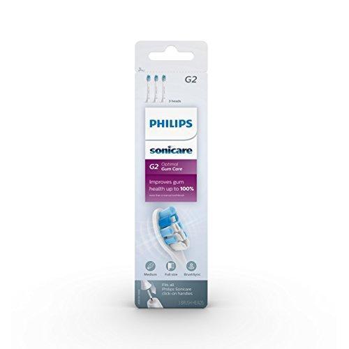 Philips Sonicare Optimal Gum Health replacement toothbrush heads, HX9033/65, BrushSync technology, White 3-pk Brush Head Philips Sonicare 