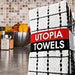 Utopia Towels Kitchen Towels (12 Pack, 15 x 25 Inch) 100% Premium Cotton - Machine Washable - Extra Soft Set of 12 Black and White Dobby Weave Dish Towels, Tea Towels, Bar Towels Towel Utopia Towels 