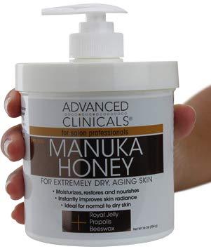 Advanced Clinicals Manuka Honey Cream for Extremely Dry, Aging Skin For Face, Neck, Hands, and Body. Spa Size 16oz. Skin Care Advanced Clinicals 