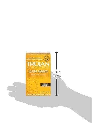Trojan Stimulations Ultra Ribbed Lubricated Condoms, 12 Count Condom Trojan 