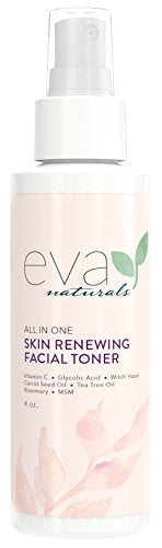 Eva Naturals All-In-One Skin Renewing Facial Toner (4 ounce) - Face Moisturizer and Natural Skin Cleanser Brightens, Restores and Helps Fight Acne - with Vitamin C, Lavender and Bee Propolis Skin Care Eva Naturals 