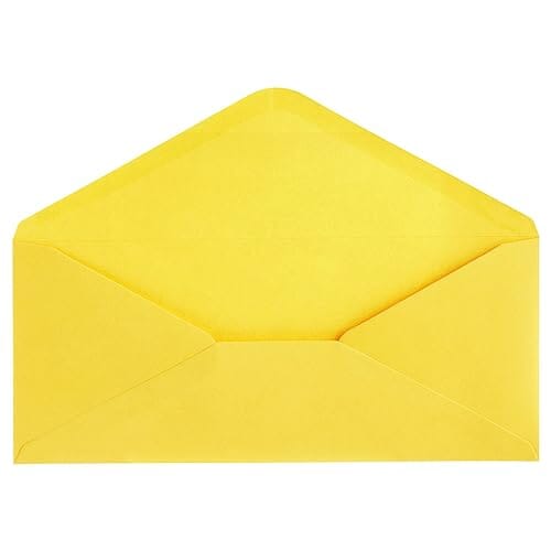 200 Pack #10 Yellow Envelopes Bulk with Gummed Seal for Party Invitation Cards, Mailing Business Letters, Checks (4 1/8 x 9 1/2) Office Product Sustainable Greetings 