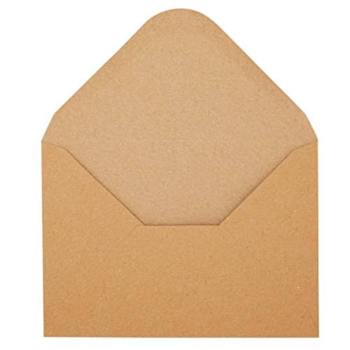 A6 Kraft Paper Invitation Envelopes 4x6 for Baby Shower Announcements, Birthday Parties, Wedding, V-Flap Brown Envelopes for Office Supplies, Stationery (50-Pack) Office Product Juvale 