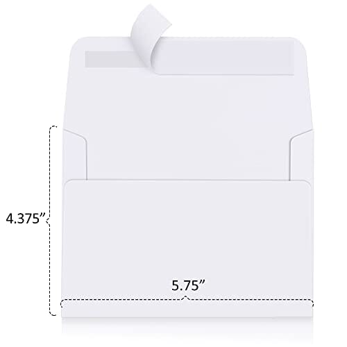 Poever A2 Invitation Envelopes 120 Pack White Envelopes 4.375x5.75 Self Seal Small Blank Mailing Envelopes for Invitation, Greeting Cards, Photos, Wedding, RSVP, Business Office Product Poever 