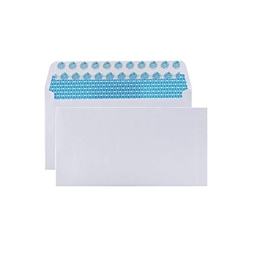 300#6 3/4 Security Tinted Self-Seal Envelopes - No Window, EnveGuard, Size 3-5/8 X 6-1/2 Inches - White - 24 LB - 300 Count (34300) Office Product Aimoh 