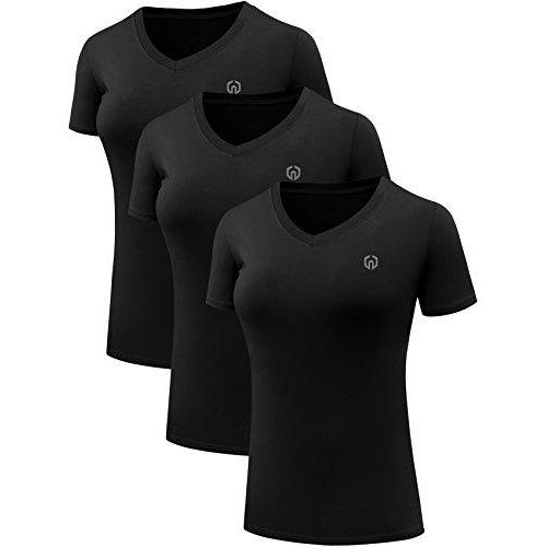  NELEUS Womens 3 Pack V Neck Compression Running Shirt  Workout Clothes