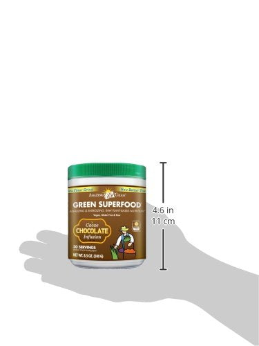 Amazing Grass Green Superfood Organic Powder with Wheat Grass and Greens, Flavor: Chocolate, 30 Servings Supplement Amazing Grass 