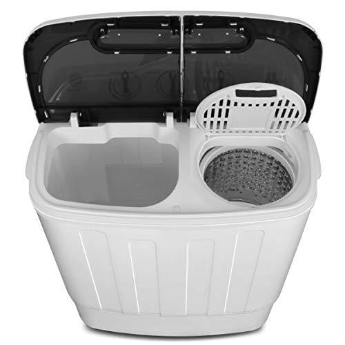 SUPER DEAL Portable Compact Mini Twin Tub Washing Machine w/Wash and Spin Cycle, Built-in Gravity Drain, 13lbs Capacity For Camping, Apartments, Dorms, College Rooms, RV’s, Delicates and more Major Appliances SUPER DEAL 