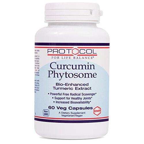 Protocol For Life Balance - Curcumin Phytosome - Bio-Enhanced Turmeric Root Extract to Support Inflamed Joints and Maintain Normal Cardiovascular Health - 60 Veg Capsules Supplement Protocol For Life Balance 