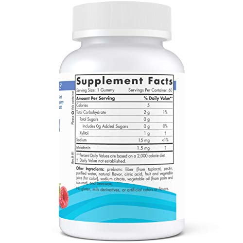 Nordic Naturals Melatonin Gummies - Chewable Gelatin-Free Gummies with 1.5 mg of Melatonin Help Maintain Healthy Sleep Patterns and Provides Antioxidant Support, Raspberry Flavor, 60 Count Supplement Nordic Naturals 
