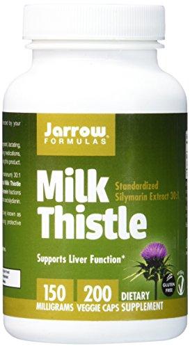 Jarrow Formulas Milk Thistle (Silymarin Marianum), Promotes Liver Health, 150 mg per Capsule, 200 Veggie Capsules Supplement Jarrow Formulas 