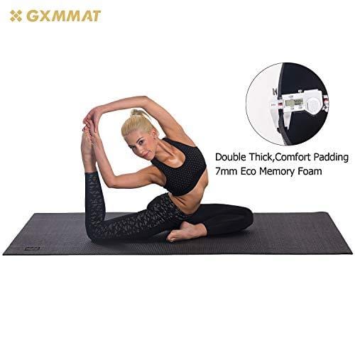 Gxmmat Large Yoga Mat 72x 48(6'x4') x 7mm for Pilates Stretching