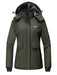 Wantdo Women's Winter Snowboard Jacket Hooded Mountain Waterproof Rainwear Windproof Winter Coat for Skiing(Army Green, Medium) Ski Wantdo 